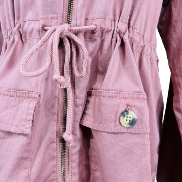 Cactus & Pearl New Dusty Rose Cotton Full Zip Anorak Utility Jacket Size M - Picture 7 of 9